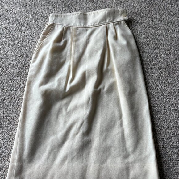 Miss Pendleton 100% Virgin Wool Suit Vintage Academia Skirt Blazer Set 10 Ivory - Picture 10 of 16